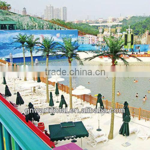 GNW APM014 imitative artificial plastic leaves palm tree for outdoor landscape decoration