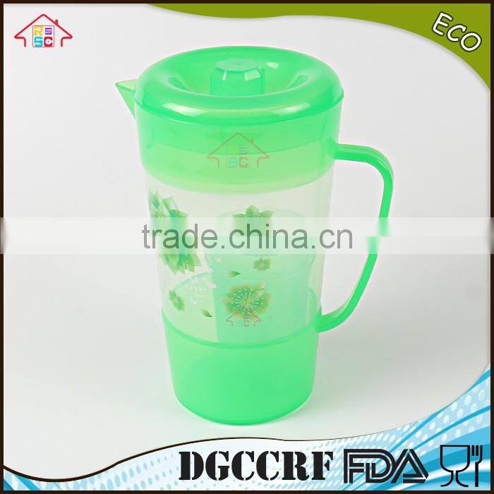 NBRSC Reusable PP Plastic Water Cup Teapot Set with Printing Set of 3
