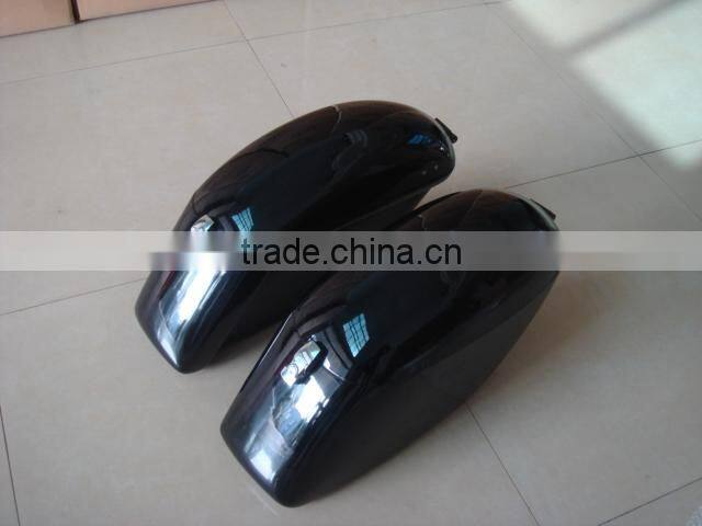 Glossy painting finish customized fiberglass side box for motorcycle, hand lay, carpet inside