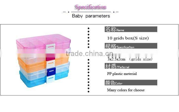 10 Slots Clear Plastic DIY Divider Container box Electronic Components Storage box