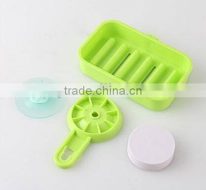 Vacuum suction cup kitchen and bathroom plastic single layer shelf/holder/soap frame