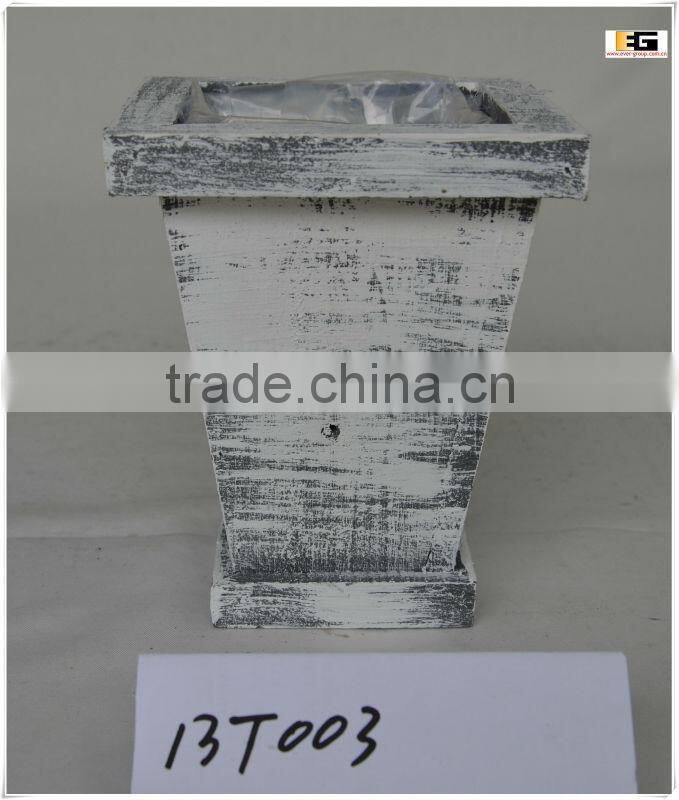 SQUARE GARDEN WOODEN FLOWER PLANTER POTS