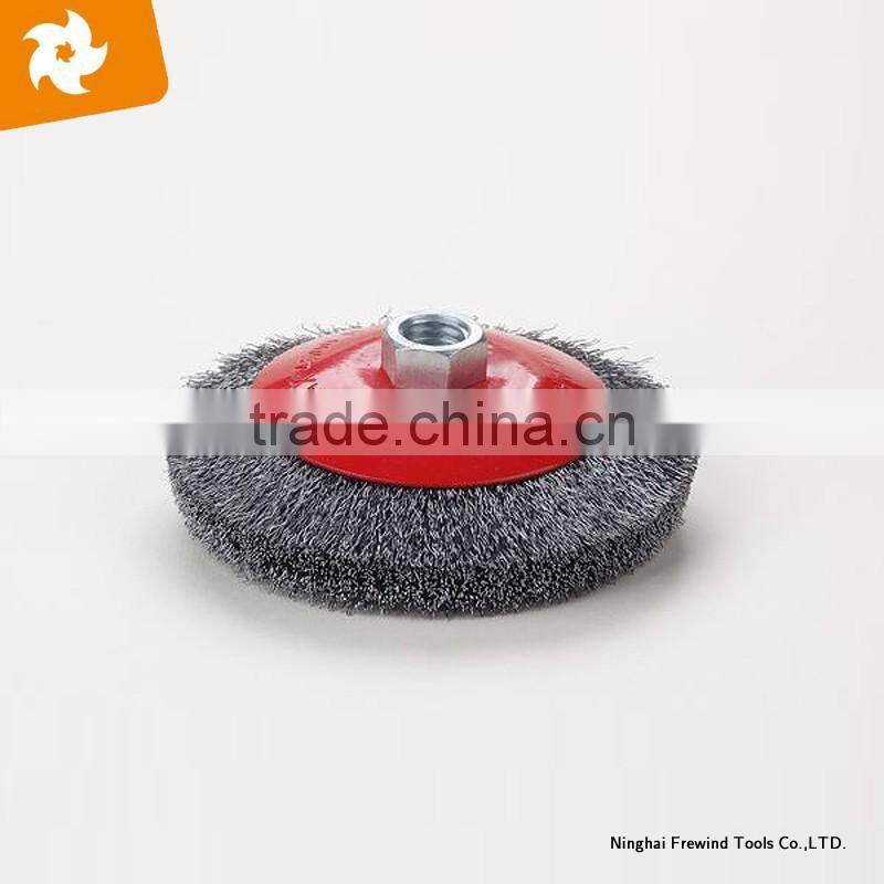 125mm crimped Circular Stainless Steel Wire bevel Brush