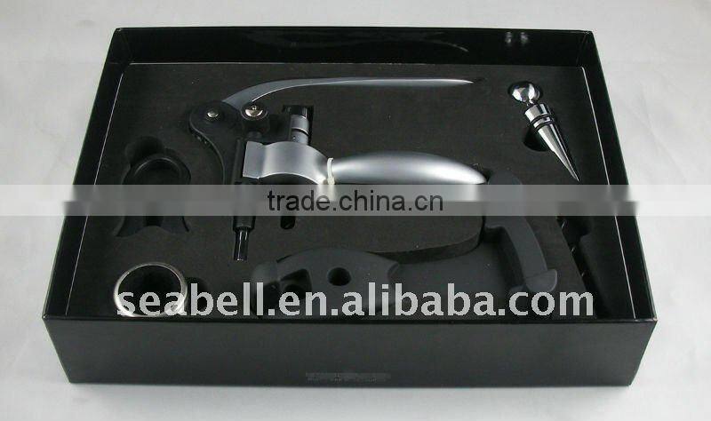 6 pcs black manual box wine set