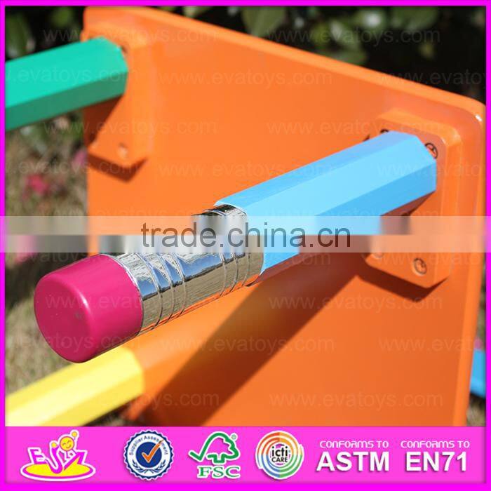 2015 MDF kids study desk chair in pencil design,Portable folding table chair set,Hot sale wooden study table and chair WO8G106