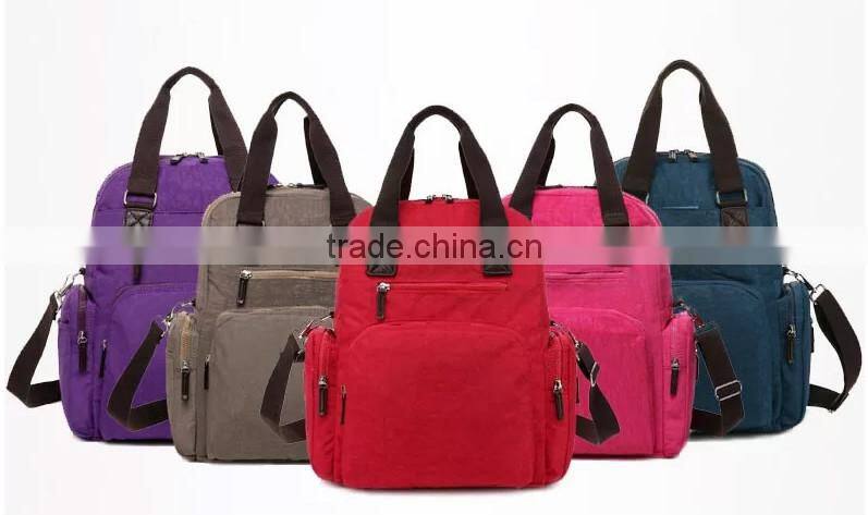 Handle and Shouldler Nylon Diaper Bag Backpack