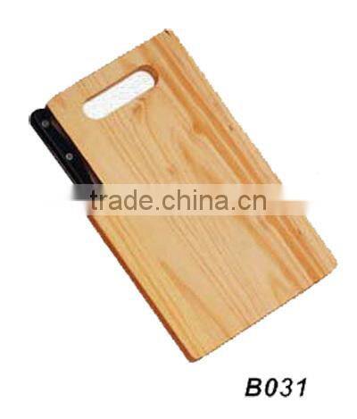 Natural rubber wood cheese board with knife