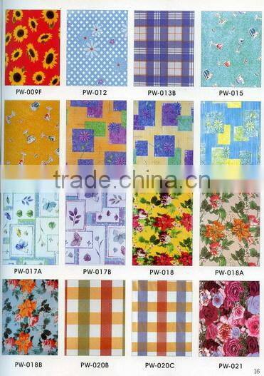 2014 Designed Printed PVC table cover cloth with falannel back , Direct factory/Manufactory supply/industrial