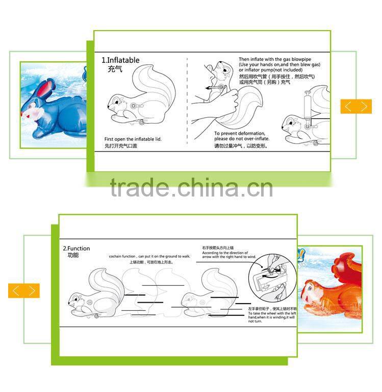 Wholesale cheap friction moving cartoon inflatable animal toys for kids