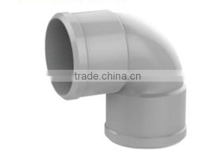 Factory price Manufacturer good quality PVC Fitting UPVC Rubber Joint plastic fitting for drainage GB 90 deg elbow