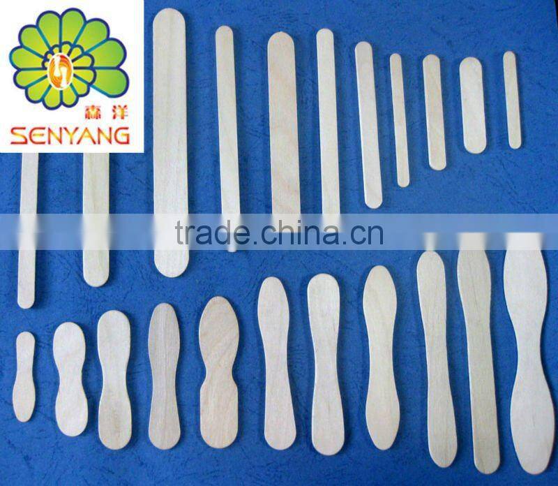 white cello wrapped birch wooden ice cream spoons