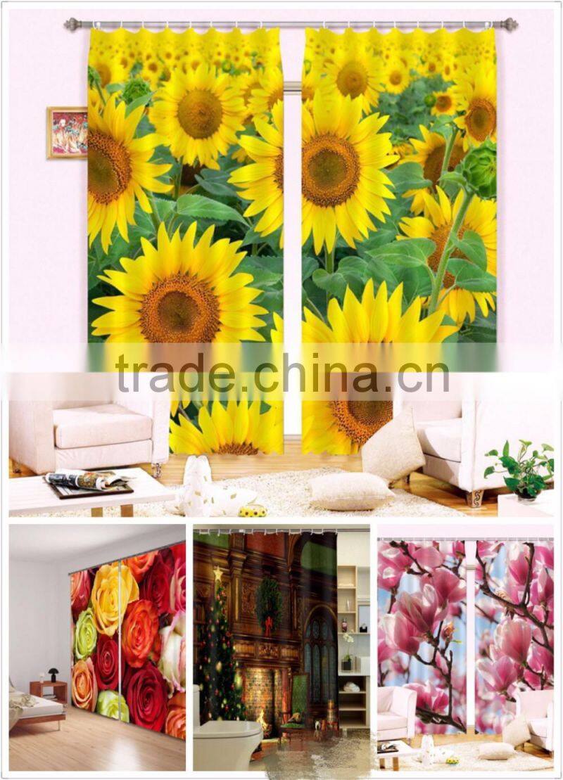3D fabric customized photo printed curtian simple design blackout bedroom living room curtains