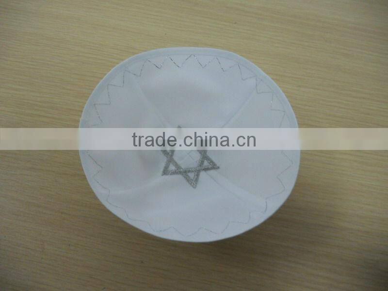 Satin Kippah with white colour