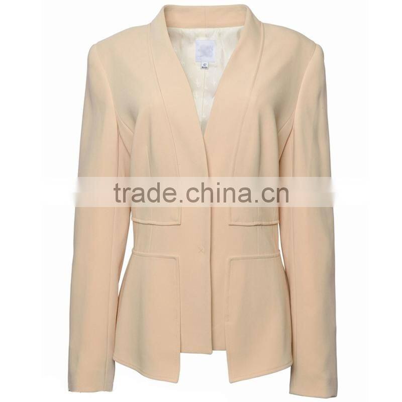 High quality best price latest Women fashion unique design custom long sleeve formal wear jacket