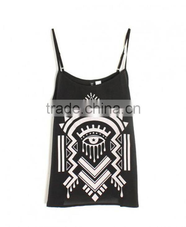 Spaghetti strap hot sale print camisoles casual tank fancy tops for girls