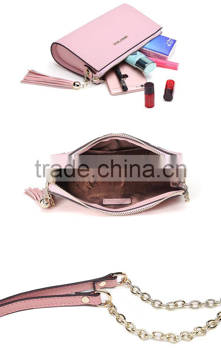 China Wholesale Ladies Small Pink Messenger Bags High Quality Popular Women Genuine Split Cow Leather Strap Shoulder Bag