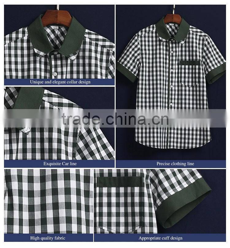 Fashion School Uniform Manufacturers Green Plaid Sport Shirt