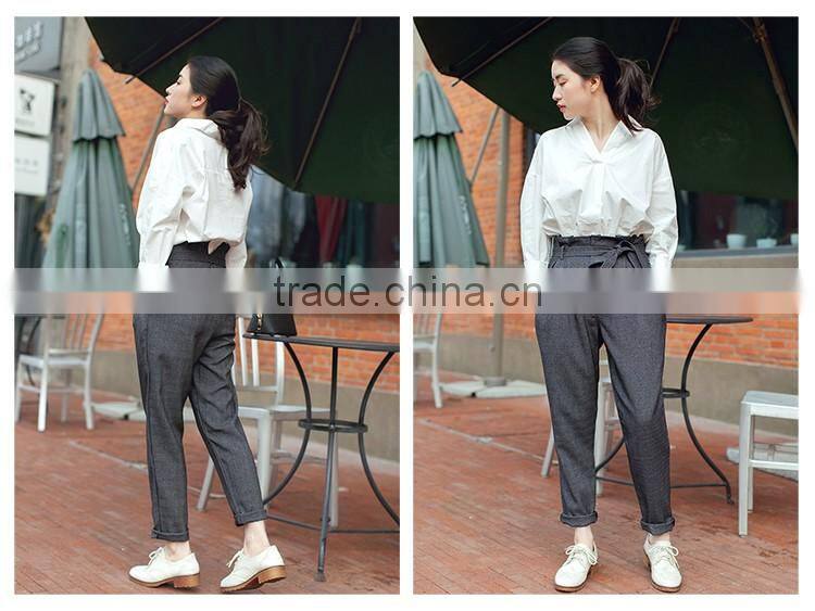 SZXX wholesale Womens Lady White V-Neck Casual Blouse Shirts