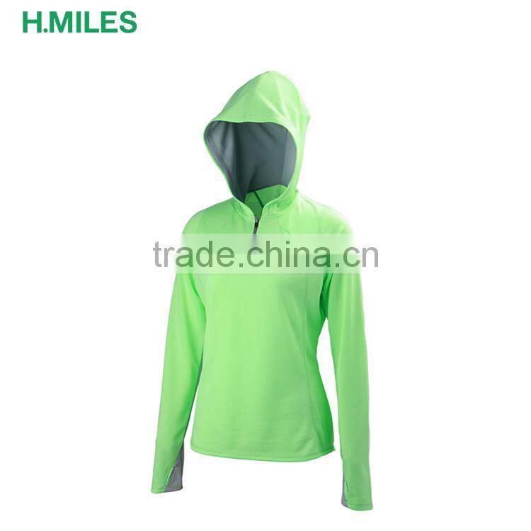 OEM ODM slim fit half zip sport running hoody t-shirt