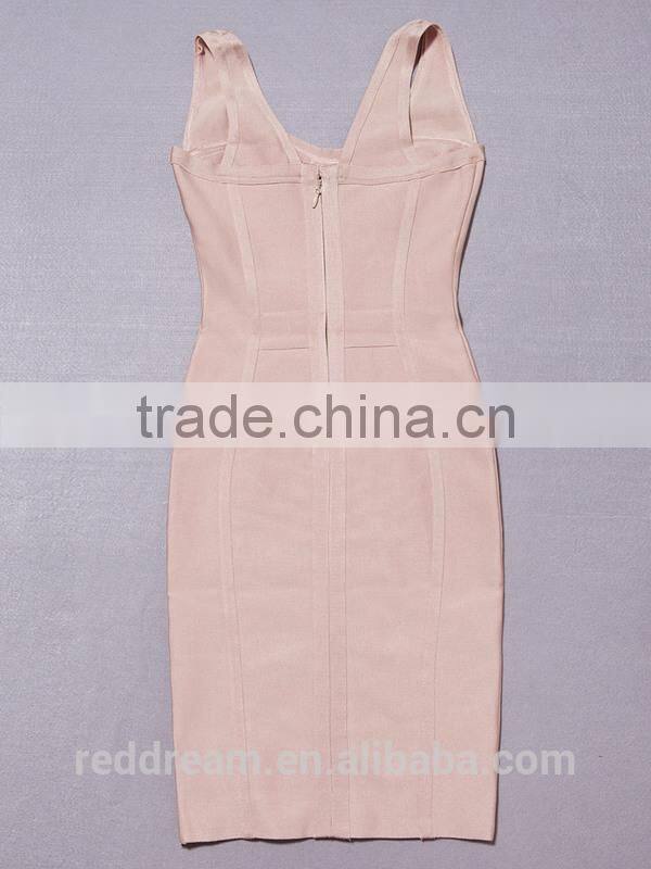 2015 latest fashion dresses Sleeveless Novelty patterns high quality Bandage new Fashion Dresses H1316
