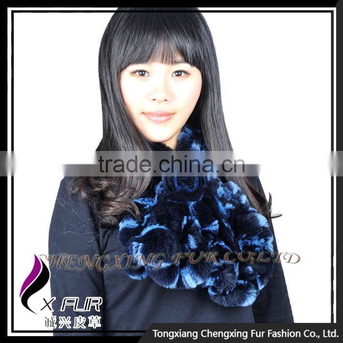 CX-S-48Y Factory Direct Sale Stock Rex Rabbit Fur Fashion Lady Scarf