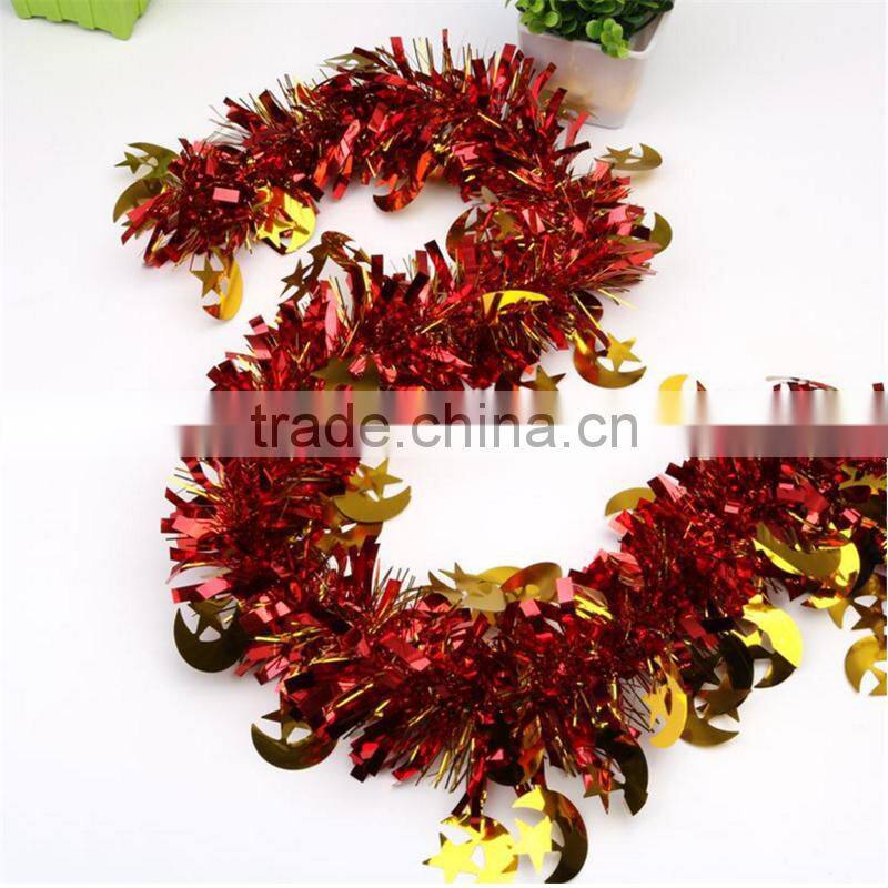 Good quality Christmas Tree Decorations Tinsel Garland colorful large indoor decoration wholesale