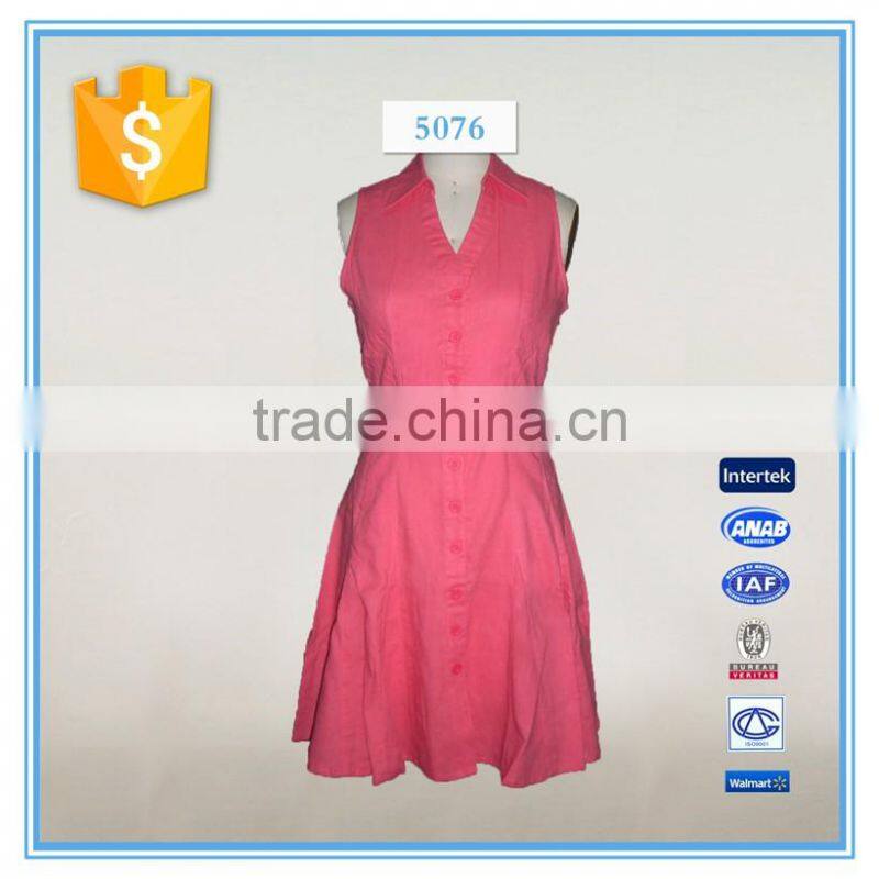 Red Sexy Mature Pictures Shirt Neck Office Party Dress For Ladies