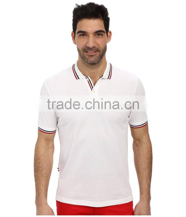 2015 latest custom short sleeve mens fancy embroidered polo shirt, ribbing embroidered polo shirt