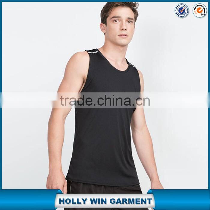 Black custom mens gym tank top wholesale