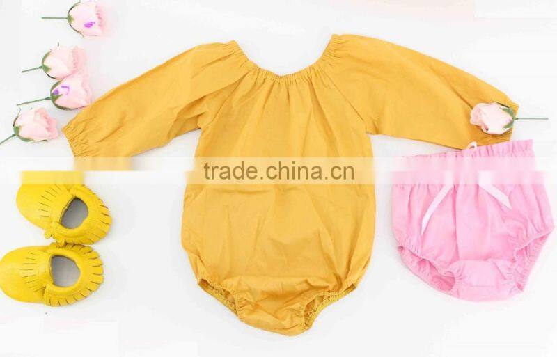 Hot Sale Baby Clothes Navy Nlue Polka Dots Outfit Lace Trim Kids Girls With Ruffle Bloomer Set