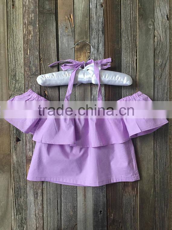 Boutique Children Clothes Wholesale Off Shoulder Girl Tops 2017 Hot Design Shirts Casual