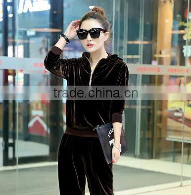OEM Jiangxi wholesale women's velour tracksuits Cheap Custom tracksuit