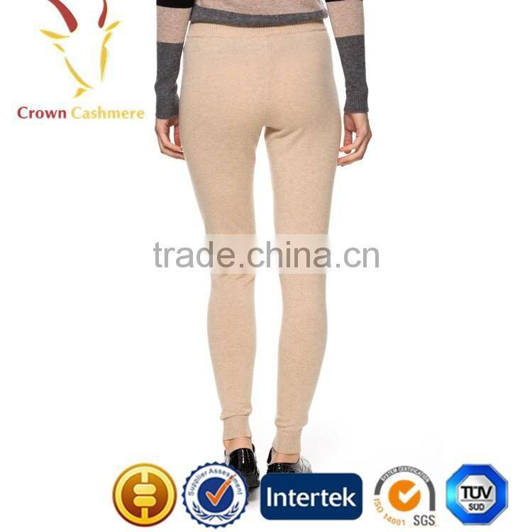 Pure Knitted Cashmere Women Pant Custom Jogger Pants