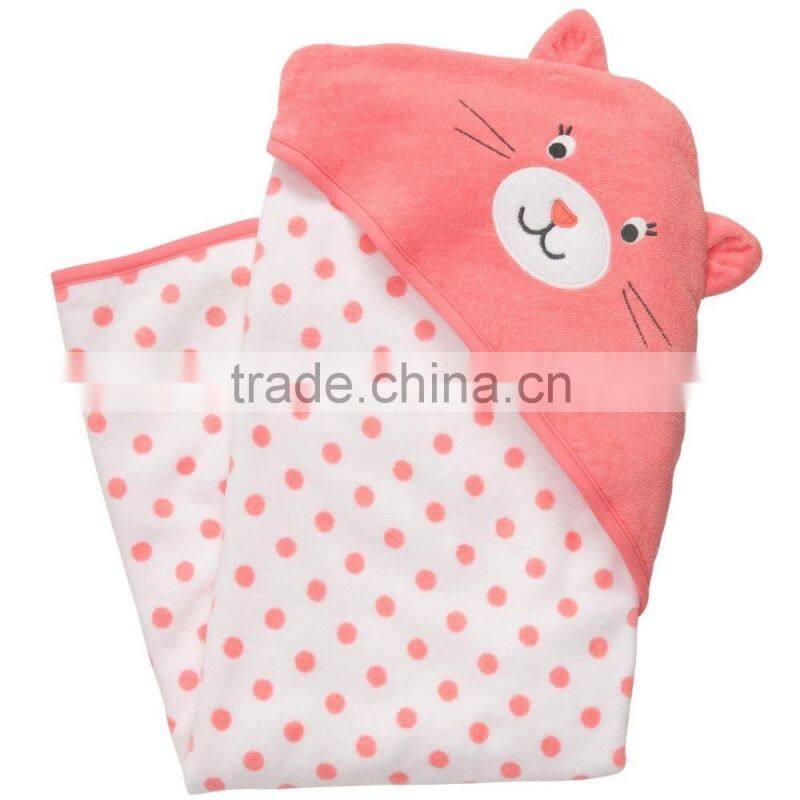 Custom animal design baby hooded towel poncho