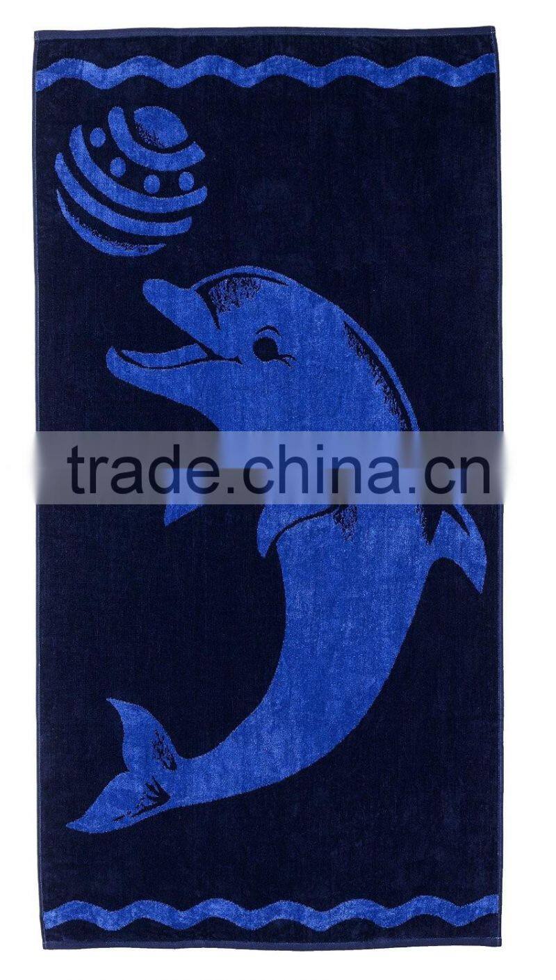 Custom brand jacquard woven logo bath towels