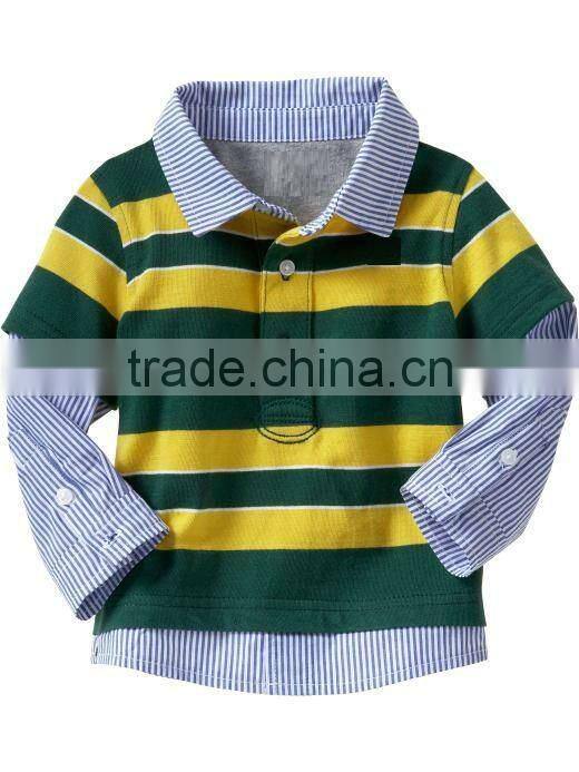 BOYS RUGBY STRIPED POLO T SHIRT
