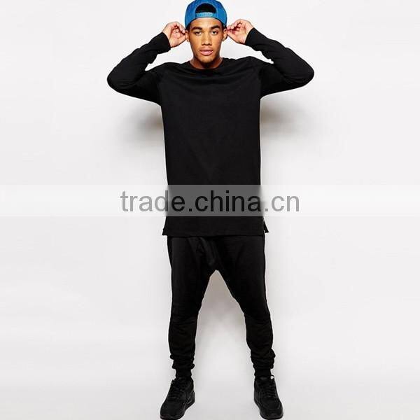 New arrival hiphop tee shirt long sleeve t-shirt side zipper tshirt