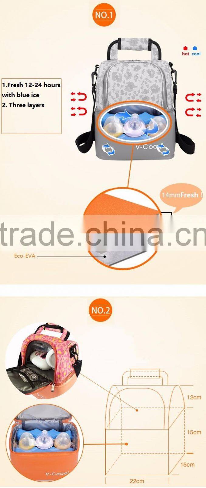 bottle cooler bag/cooler bag manufacturer/breast milk cooler bag