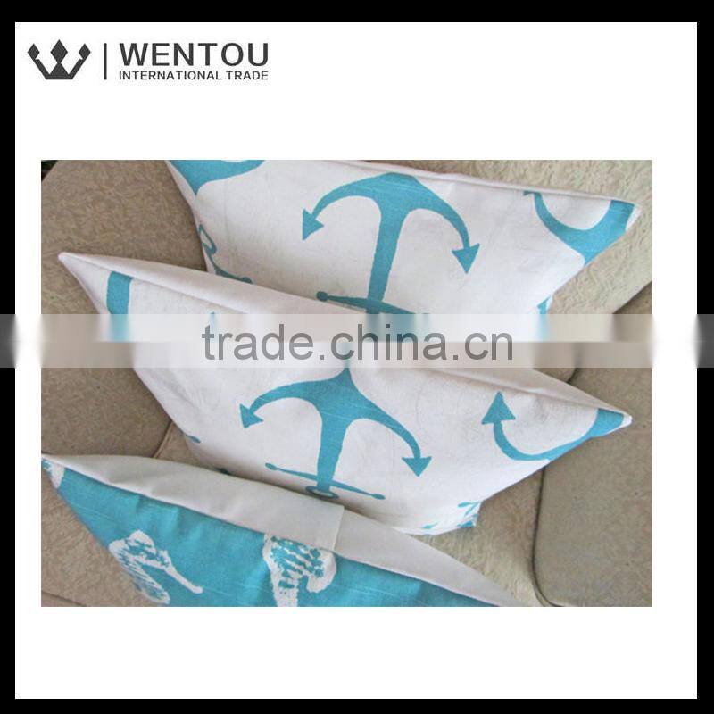 Wholesale Anchors Coastal Turquoise Pillow Cushion Cover