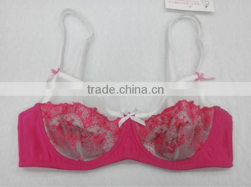 ladies sex bra cut and sew elegant bra with embroidery