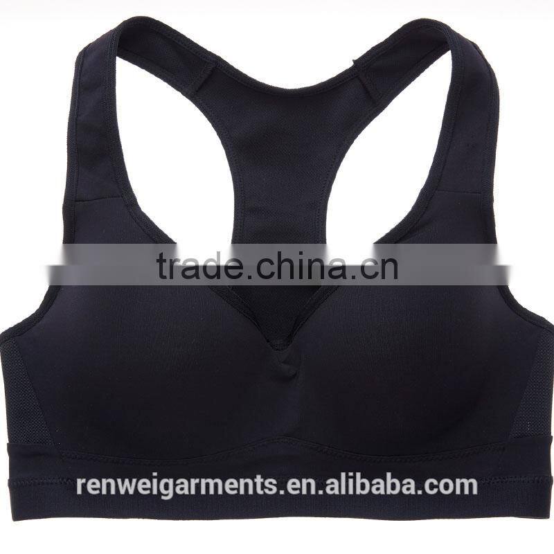 Fitness quick drying nylon spandex fabrics padded women Yoga sports bra