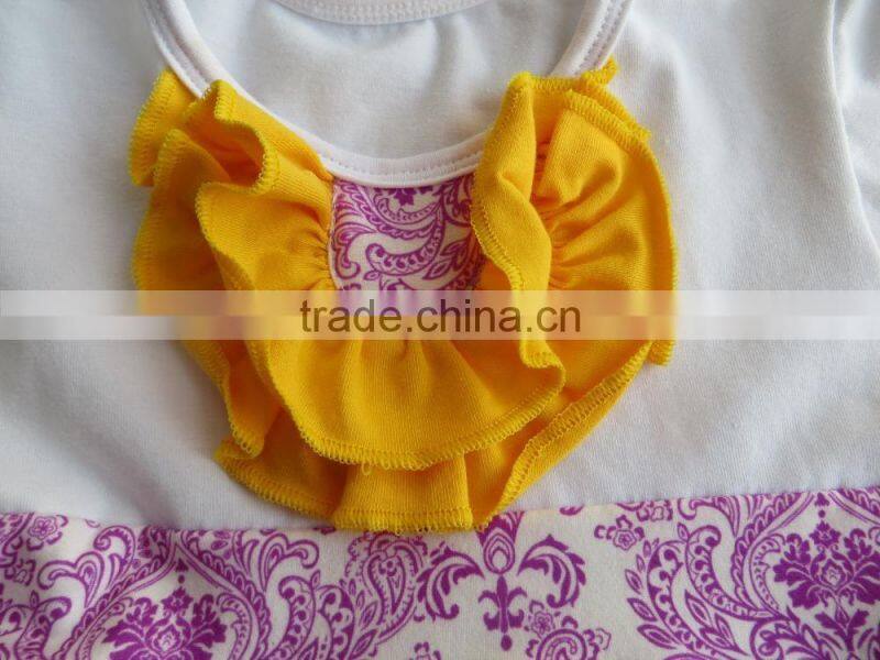 XF-019 Wholesale baby girls floral boutique child clothes kids knit cotton ruffle lace dresses fall vintage frocks design