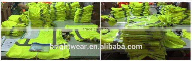 ANSI/ISEA107 hi vis mesh vest with reflective tape