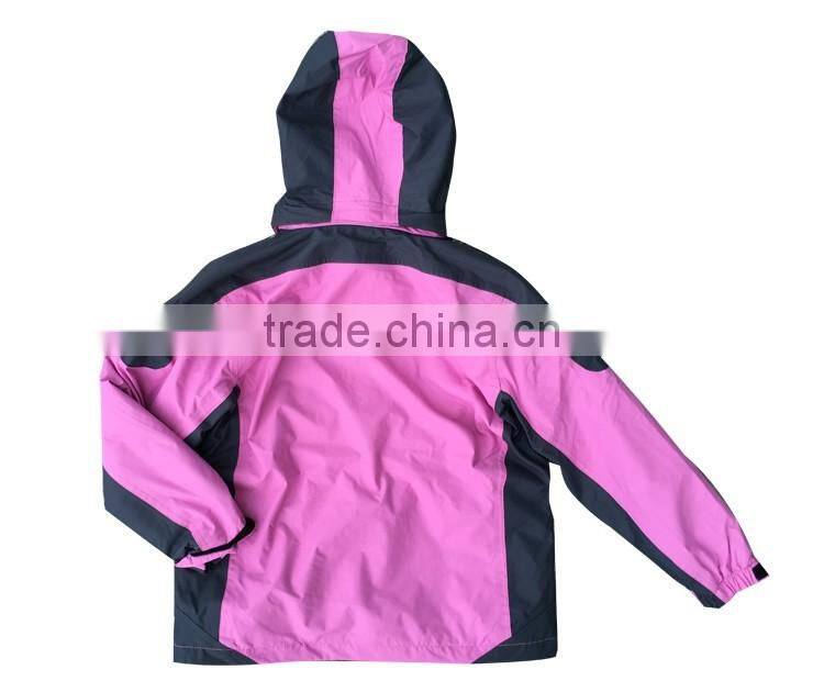 Waterproof pink 3 in 1ski jacket latest kids padded girl ski jacket