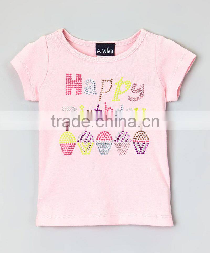 New Pink Girl T Shirts With Letters Cute Fancy Girls Tee Fancy Kids Clothes GT90423-20
