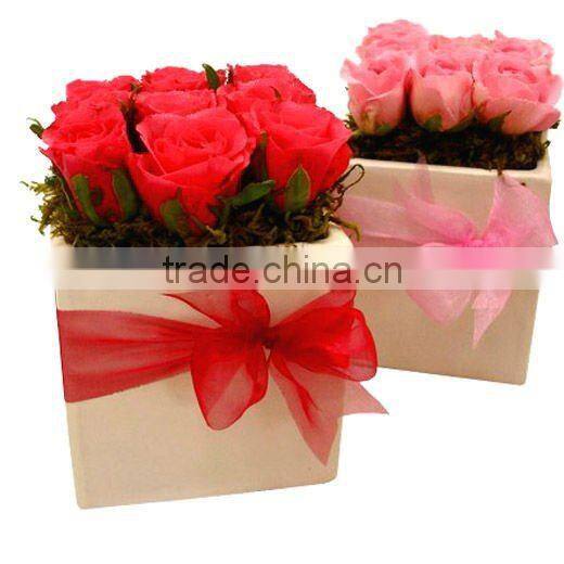 Luxury square design cardboard gift packaging paper flower box