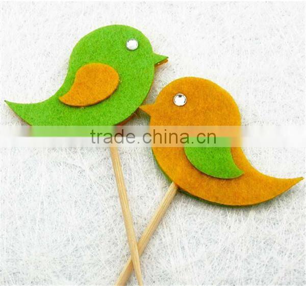 10 Handmade Felt Bird Cupcake Topper Cake Decorations Birthday Baby Shower