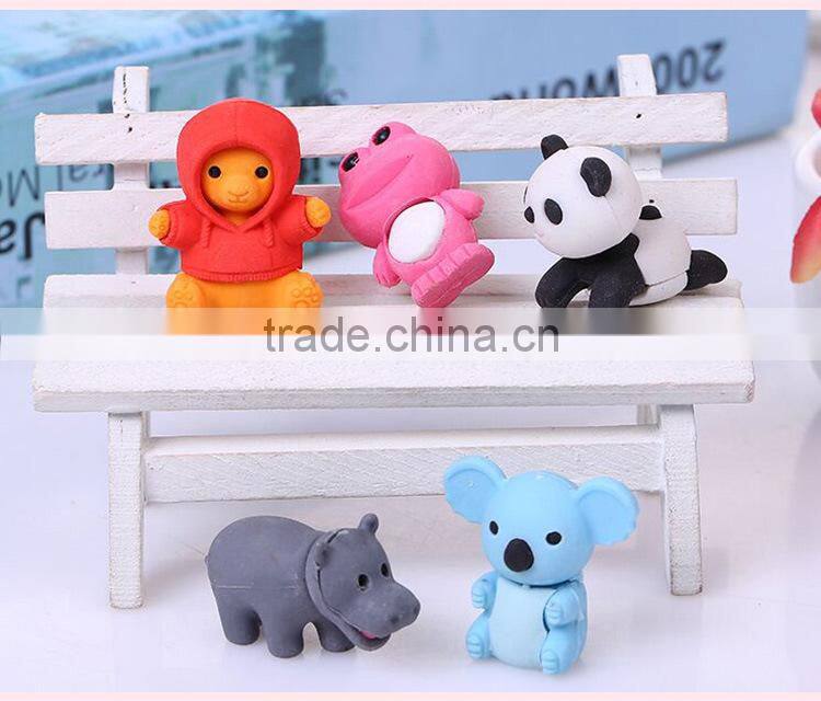 Cute 3D magic animal shape puzzle erasers set