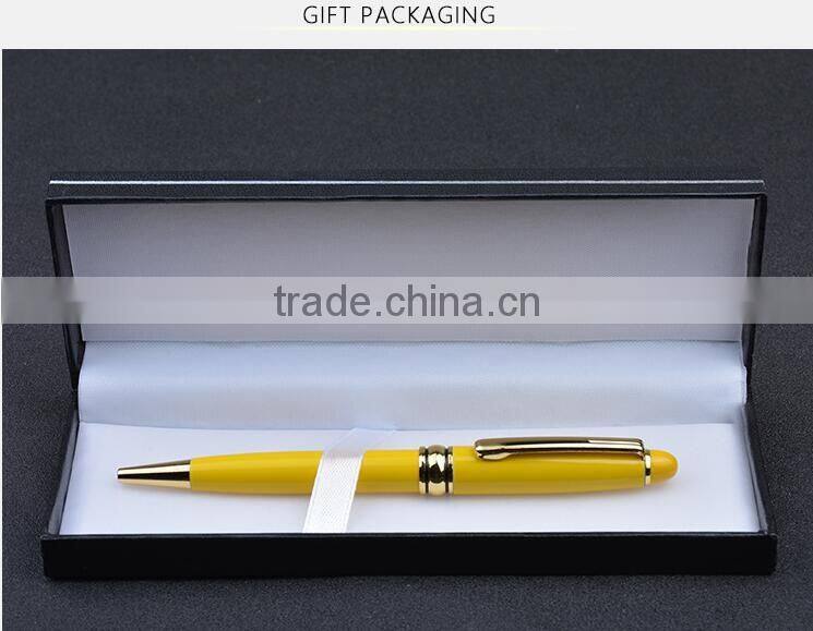 high quality laser Logo heavy ballpoint twist business metal pen box gift set