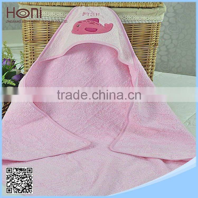 Animal hooded 100% cotton embroider baby bath towel